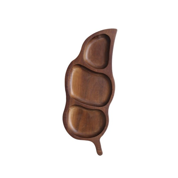 Houten dienblad in de vorm van een peul S