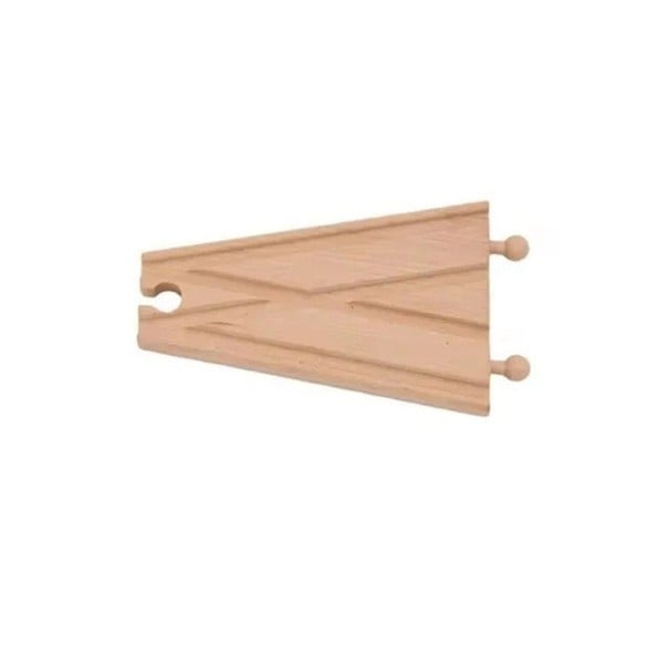 Houten dubbele spoor 14,5 x 9 x 1,2 cm Parallel spoordeel Vloeiende geleiding van twee sporen Uitbreiding van de treinbaan Stabiele aanvulling voor kinderen 1