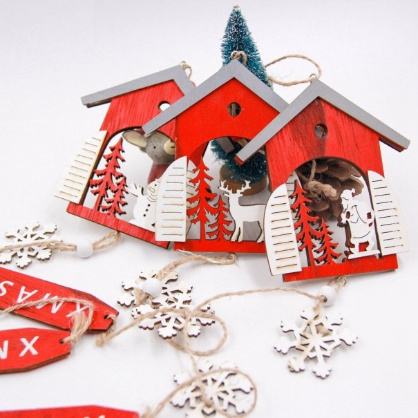 Houten huisje decoratie