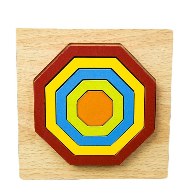 Houten inzetpuzzel geometrische vormen 4