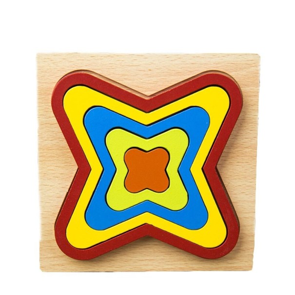 Houten inzetpuzzel geometrische vormen 5
