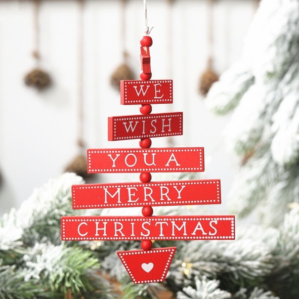 Houten kerstboomversiering rood