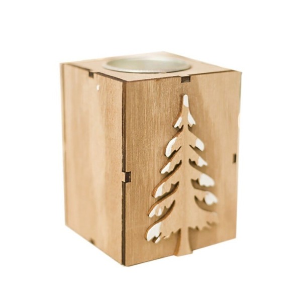 Houten kerstkandelaar 2