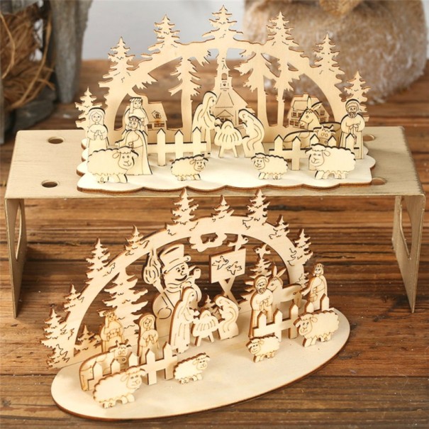 Houten kerststal