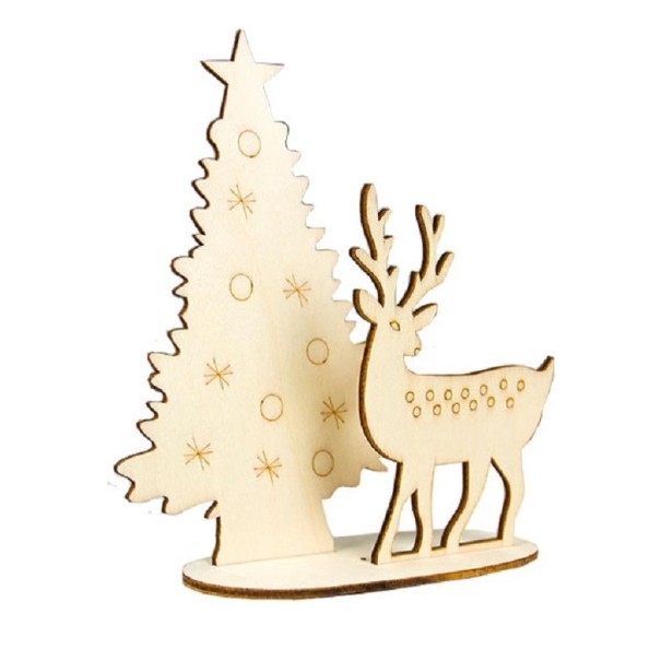Houten kerstversiering staand 8