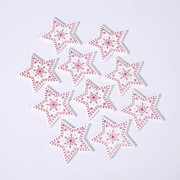 Houten kerstversieringen 10 stuks C585 12