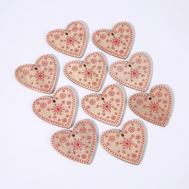 Houten kerstversieringen 10 stuks C585 19