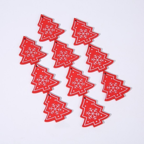 Houten kerstversieringen 10 stuks C585 2