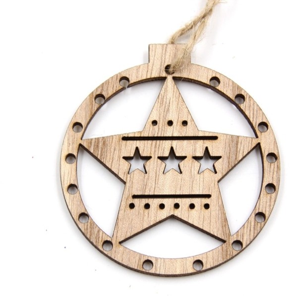 Houten kerstversieringen 3 stuks 16