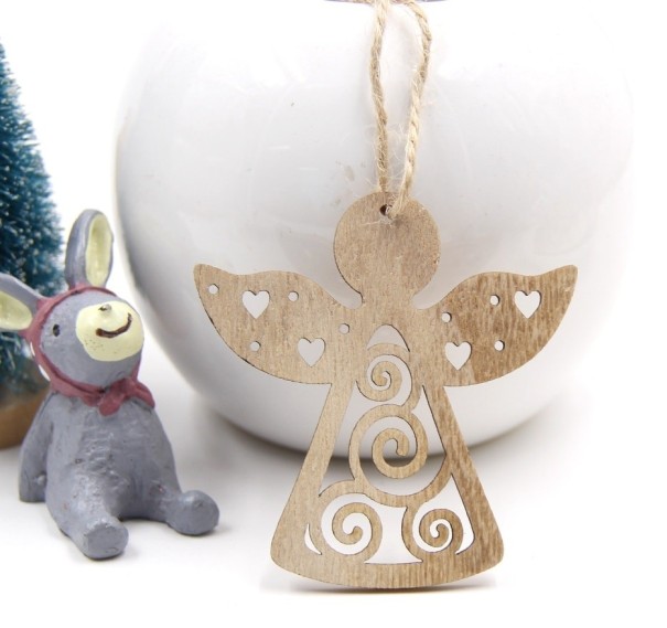 Houten kerstversieringen 3 stuks 3