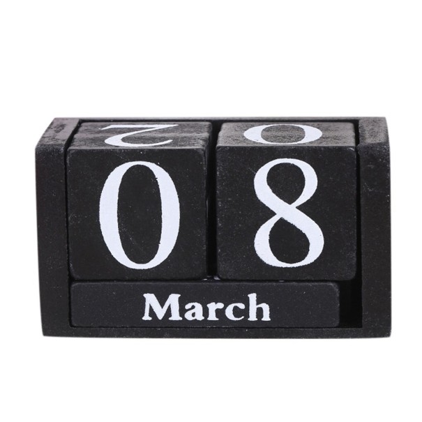 Houten kubuskalender zwart