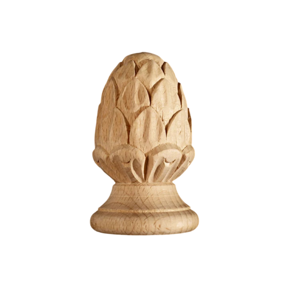 Houten meubelpoot decoratief uitgesneden 15x10 cm massief hout lichtbruin steun voor meubels en renovatie van interieurs 1