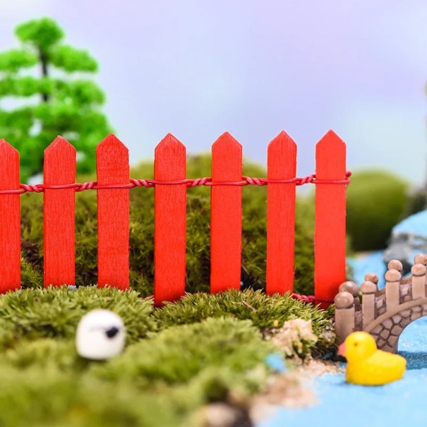 Houten modelhekken 90 cm Hoogte 5,1 cm Breedte 7,2 cm Miniatuurafscheidingen voor diorama's en modellandschappen rood