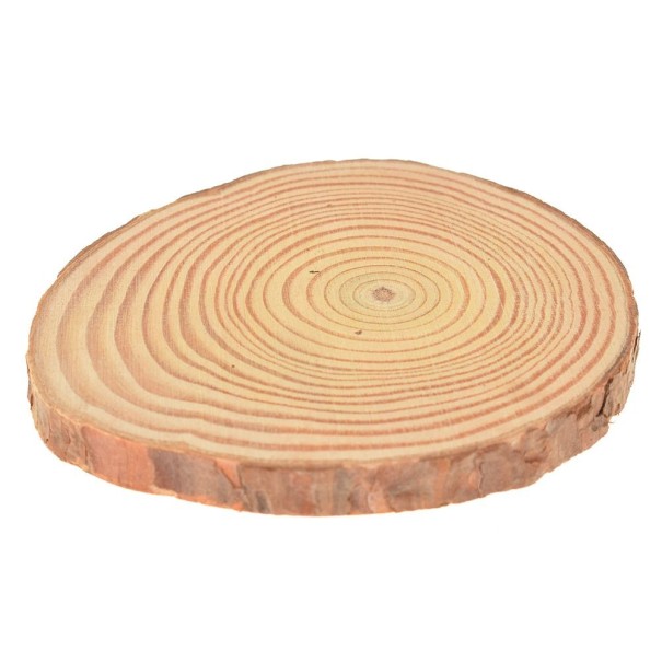 Houten onderzetter met boomringen L