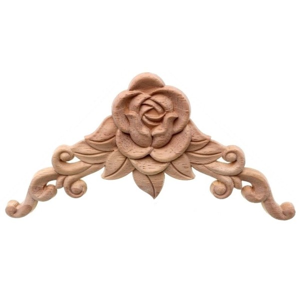 Houten ornament met roos L