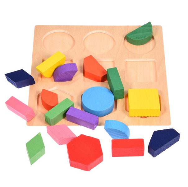 Houten puzzel geometrische vormen J628