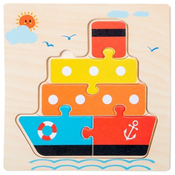 Houten puzzel met transportvoertuigen 4
