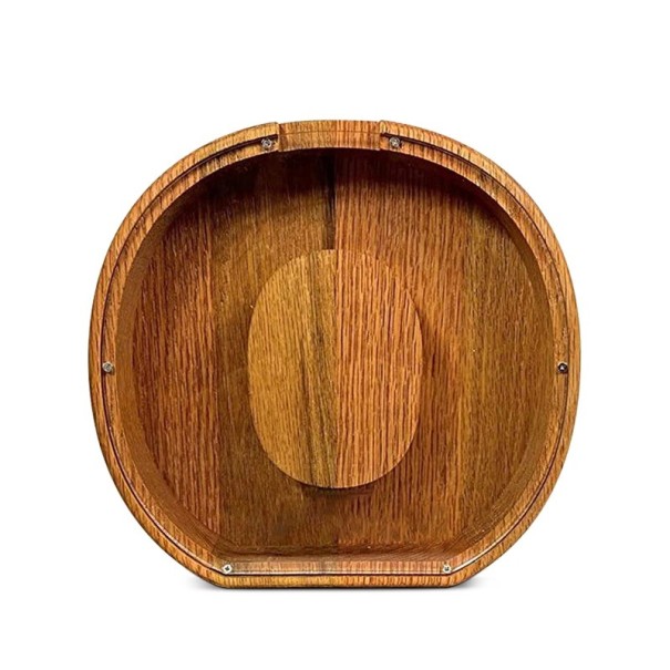 Houten spaarpot letter O 18 cm hoogte 2,8 cm breedte Transparant plastic deel Decoratieve spaarpot 1