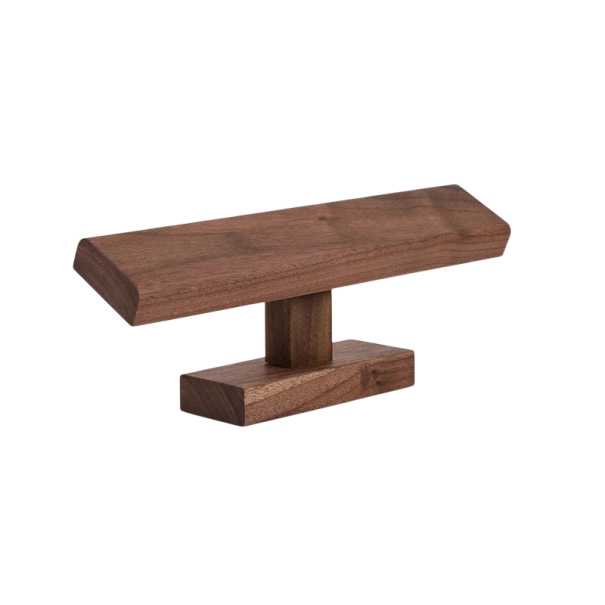 Houten standaard voor horloges en armbanden 25 × 5 × 17 cm Bureauhouder voor sieraden van massief hout organizer voor horloges bruin