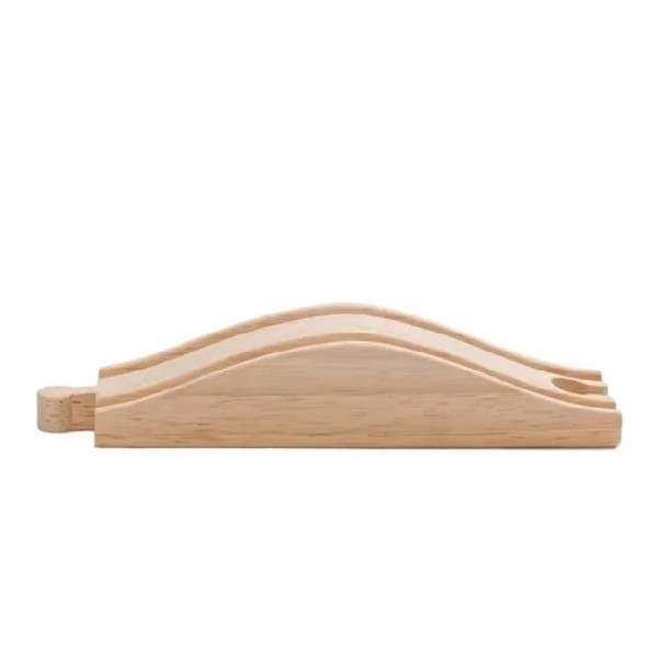 Houten verhoogde spoor 15,2 x 4 x 3,3 cm Hoge overgang van het spoor Stabilite verbinding Vloeiende aansluiting Uitbreiding van de houten spoorbaan 1