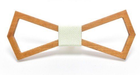 Houten vlinderdas geometrische vorm J638 2