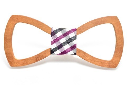 Houten vlinderdas gesneden J650 11