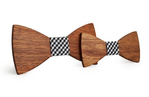 Houten vlinderdas - heren + kinderen J639 4