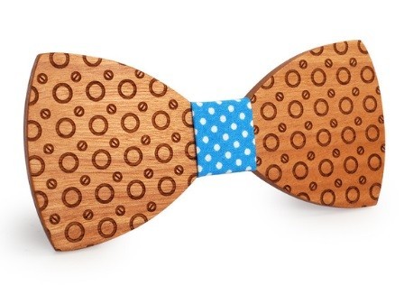 Houten vlinderdas met gegraveerd patroon J645 3