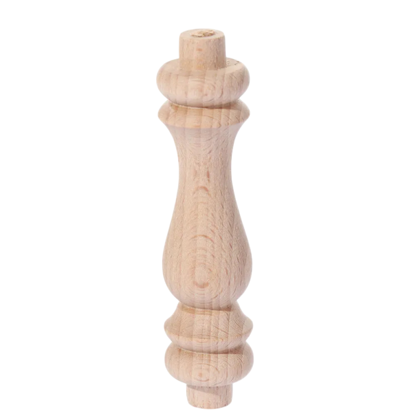 Houten voet voor meubels gedraaid profiel 8.2 cm massief hout natuurlijk licht meubelpoot voor commode kast 1