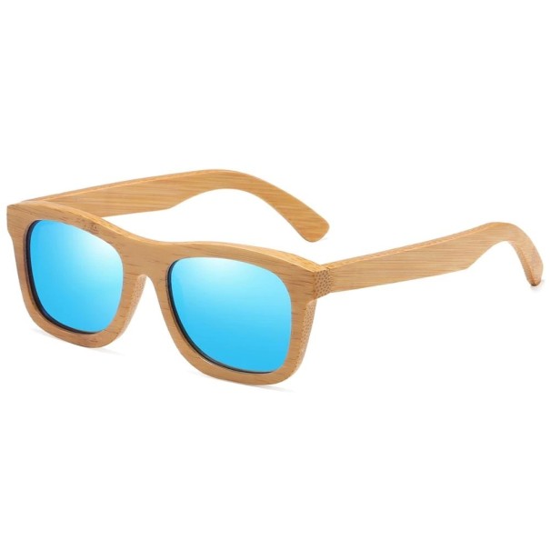Houten zonnebril E2157 blauw