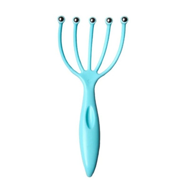 Hovedmassageværktøj Hovedbundsmassageapparat med 5 stålkugler Anti-stress hovedbundsmassageværktøj 19 x 9 x 3 cm blå