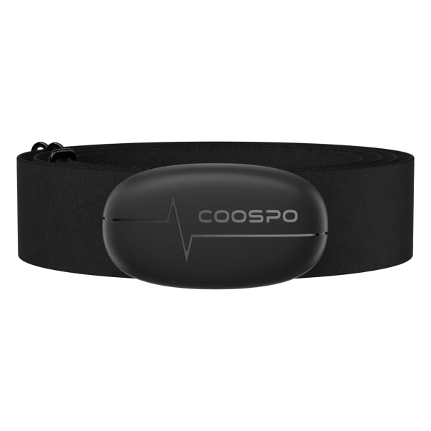 Hrudní snímač tepové frekvence Coospo H6 Bluetooth ANT+ IP67 Přesnost ±1 BPM Výdrž 300 h Nastavitelný pás 65–95 cm 60 x 33.8 x 12.2 mm 1
