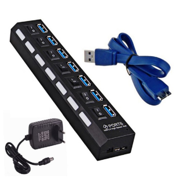 HUB portable haute vitesse 7 ports pour J1581 noir