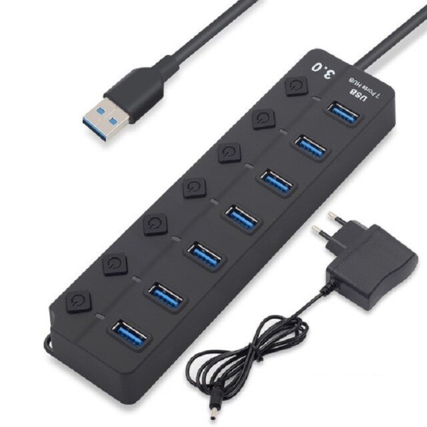 Hub USB 3.0 com interruptor de 7 portas 1
