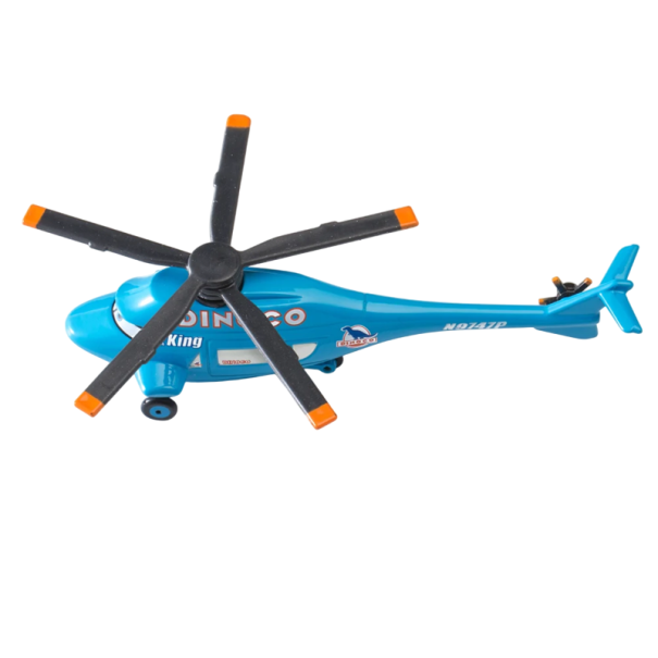 Hubschraubermodell aus Legierung, 1:55, Disney Pixar Cars 3, Dinoco King-Helikopter, Metallspielzeug für Kinder, detailliertes Fahrzeug für Filmfans 1