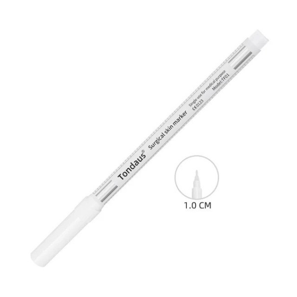Hudmærkningspen til huden 17 cm Hvid eller lilla Fin pen med spids 1 mm til tatovering og kosmetisk formning hvid