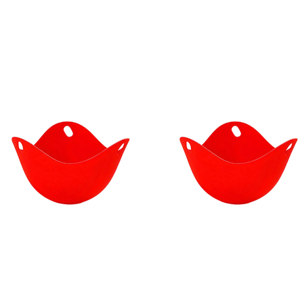 Hueveras de silicona 2 uds 9 x 6,5 cm Sin cáscara Fáciles de limpiar Moldes reutilizables para olla y microondas rojo Hueveras de silicona 2 uds 9 x 6,5 cm Sin cáscara Fáciles de limpiar Moldes reutilizables para olla y microondas rojo