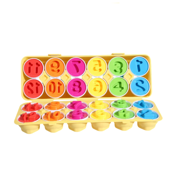 Huevos de juego educativos 12 uds con números 1–12 4,5 x 5 cm Juguete de apertura para clasificación Coordinación y motricidad fina Caja 1
