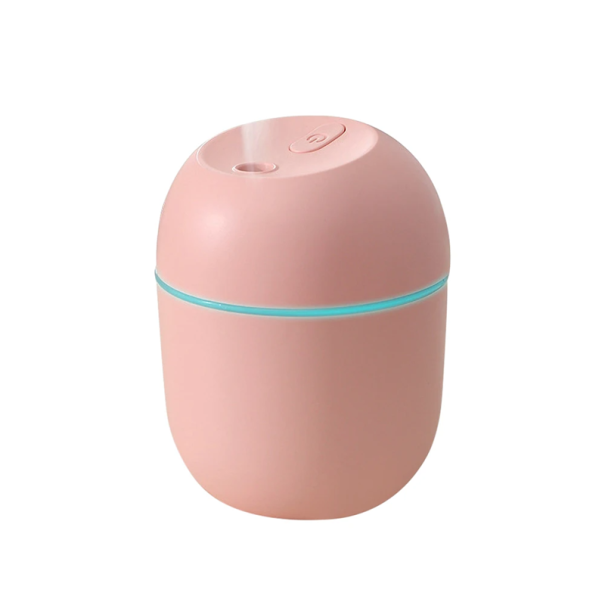 Humidificateur d'air 220 ml Diffuseur de brume 8 x 8 x 10 cm Matériau ABS Diffuseur de vapeur silencieux Humidificateur mini domestique bureau chambre rose