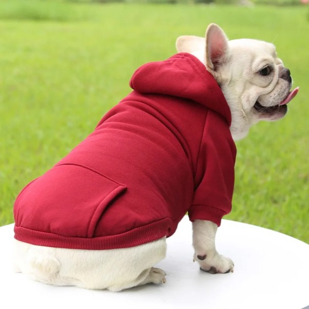 Hund vinterhuvtröja 1,2 - 2,0 kg Varma kläder för små hundar Varm luvtröja i fleece Skydd mot kyla Bekväm jacka för valpar och miniatyrraser röd