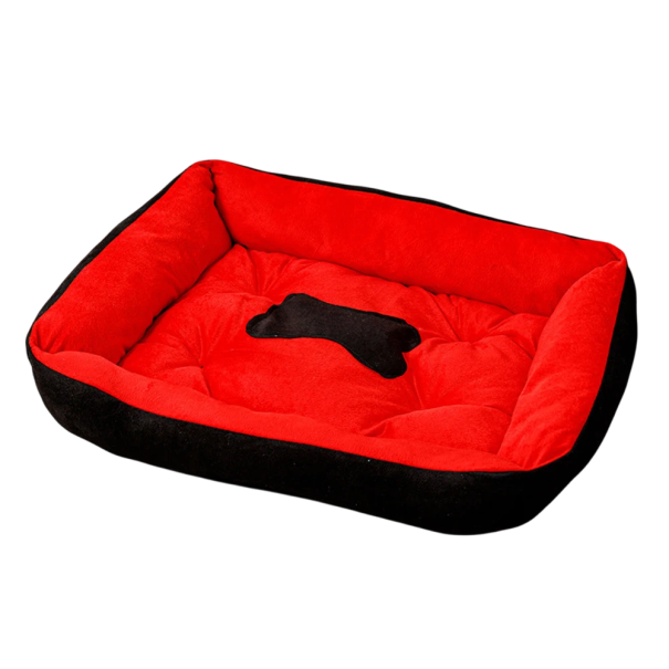 Hundebett und Katzenbett 70x50 cm Warme Baumwollcouch Atmungsaktives Körbchen Innenhaus Robustes Liegen für Haustiere für Wohnung und Reisen rot