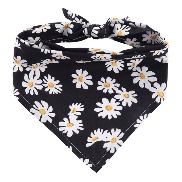 Hundehalstørklæde med blomster sort L