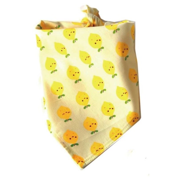 Hundeschal mit fröhlichem Obstdruck Baumwoll-Dreiecksschal für den Hals Maße 65 x 45 x 45 cm Zum Binden Stilvolles Accessoire für den Hund 1