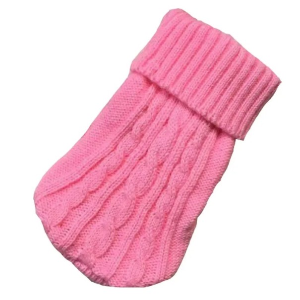 Hundetrøje 6-9 kg Strikketrøje til mellemstore hunde Varmt vintertøj Komfortabelt og elastisk materiale Efterårs- og vinterbeskyttelse mod kulde Stilfuldt design rosa