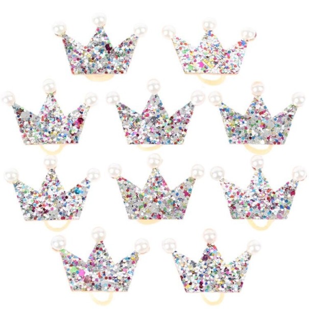Hundscrunchies med krona silver 10 st