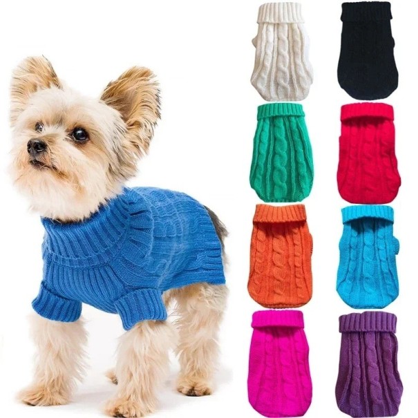 Hundtröja 2 - 2,5 kg Stickad tröja för små hundar Varma vinterkläder för valpar och miniatyrraser Höst- och vinterskydd mot kyla Snygg design