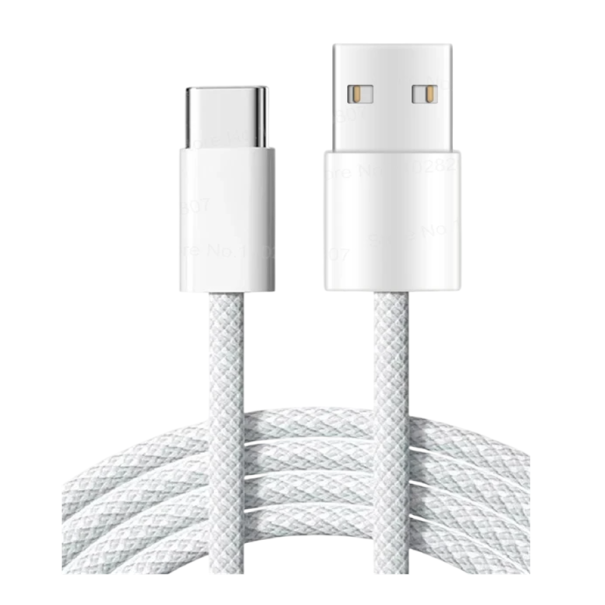 Hurtigopladningskabel USB C og USB A 2m 35W 6A til opladning og synkronisering Type C langt holdbart telefonkabel grå