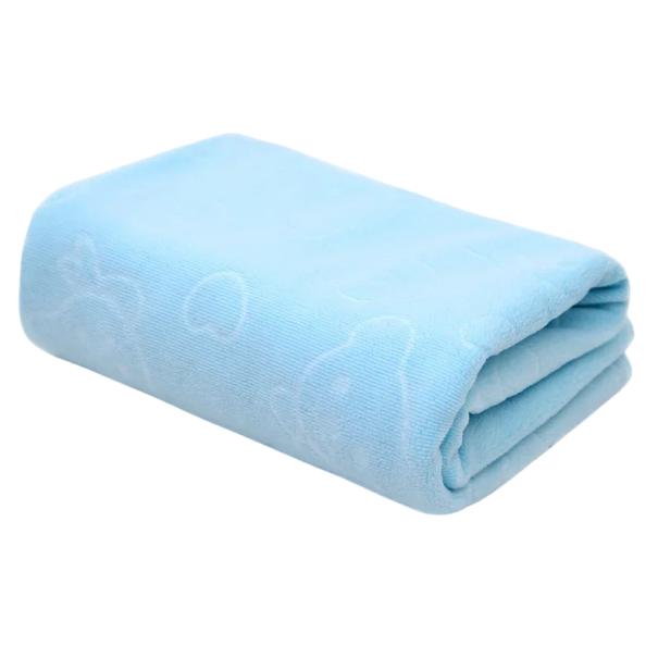 Hurtigtørrende håndklæde til hunde og katte 70 x 35 cm Absorberende blødt håndklæde i mikrofiber til pels Hjemme- og rejsetørring af kæledyr efter bad blå