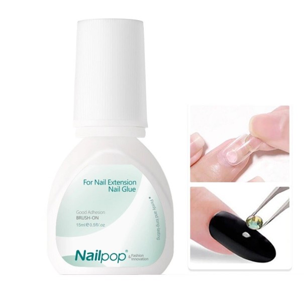 Hurtigtørrende neglelim Langtidsholdbar manicurelim Gel neglekunstlim Stærk neglespidslim 15ml 1