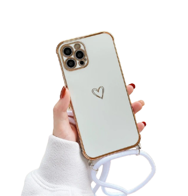 Husa de protectie cu cordon pentru iPhone 15 Plus alb